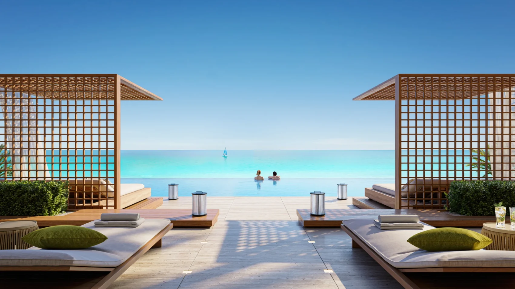 A peaceful beachfront terrace overlooking UAE waters